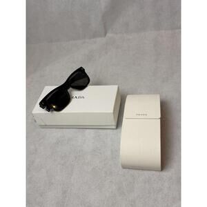 Prada Runway SPR 17W Sunglasses Black Acetate Silver Logo Excellent Pre-owned